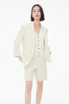 Casual Wool Blend White Suit | LILY ASIA