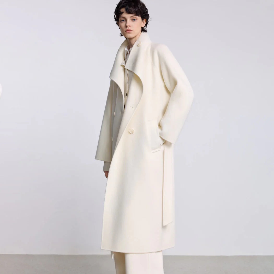 LILY Platinum Wool Double-Face Long Coat