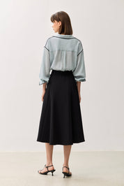 LILY Grey-Toned A-Line Office Skirt