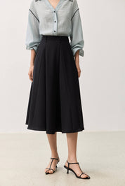LILY Grey-Toned A-Line Office Skirt