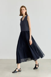 LILY Vintage Polka Dot Sleeveless Dress