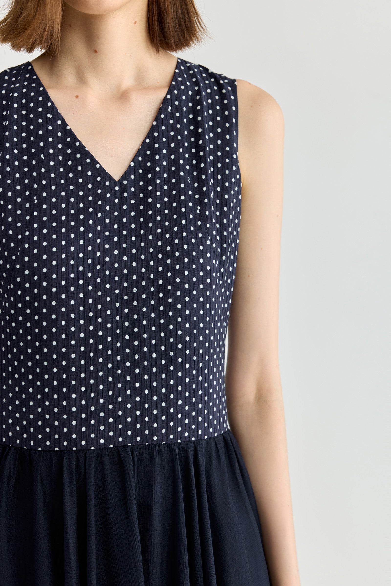 LILY Vintage Polka Dot Sleeveless Dress