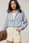 LILY Simple Striped Loose Shirt | LILY ASIA