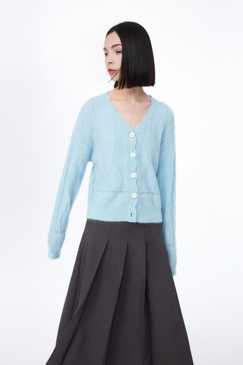 Cashmere Blend Mohair Cardigan | LILY ASIA