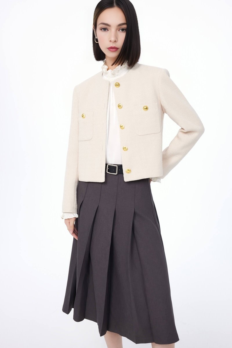 Chic Solid Color Short Jacket | LILY ASIA