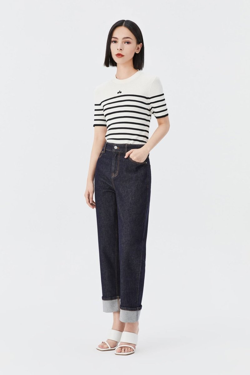 Chic Striped Autumn Top | LILY ASIA