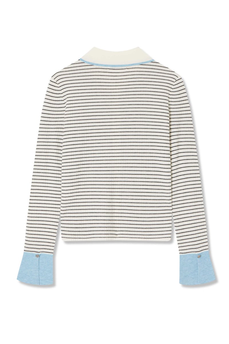 Color-Blocked Cuff Knit Cardigan | LILY ASIA