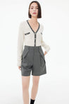 Contrasting Color Wool Blend Cardigan | LILY ASIA