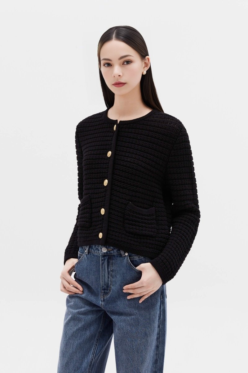 Double-Pocket Women's Knit Cardigan | LILY ASIA