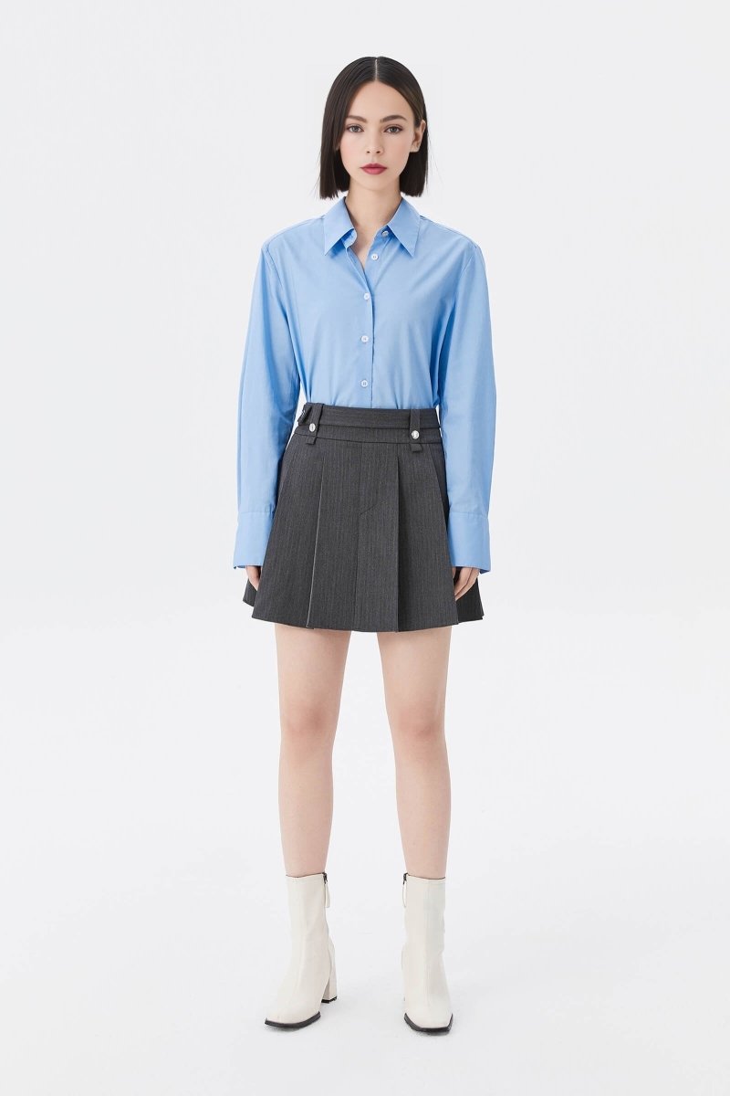 Draping Solid Silk Shirt | LILY ASIA