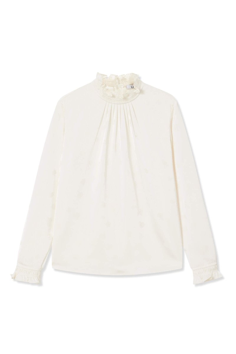 Elegant Lace-Collar White Shirt | LILY ASIA