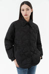 Heart-Printed Imported Velvet Down Jacket | LILY ASIA