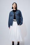 LILY Casual Round Neck Long Sleeve Denim Jacket | LILY ASIA