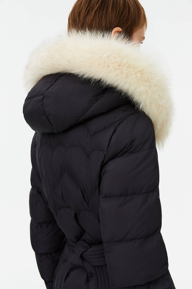 LILY Fox Fur Hooded Goose Down Jacket | LILY ASIA
