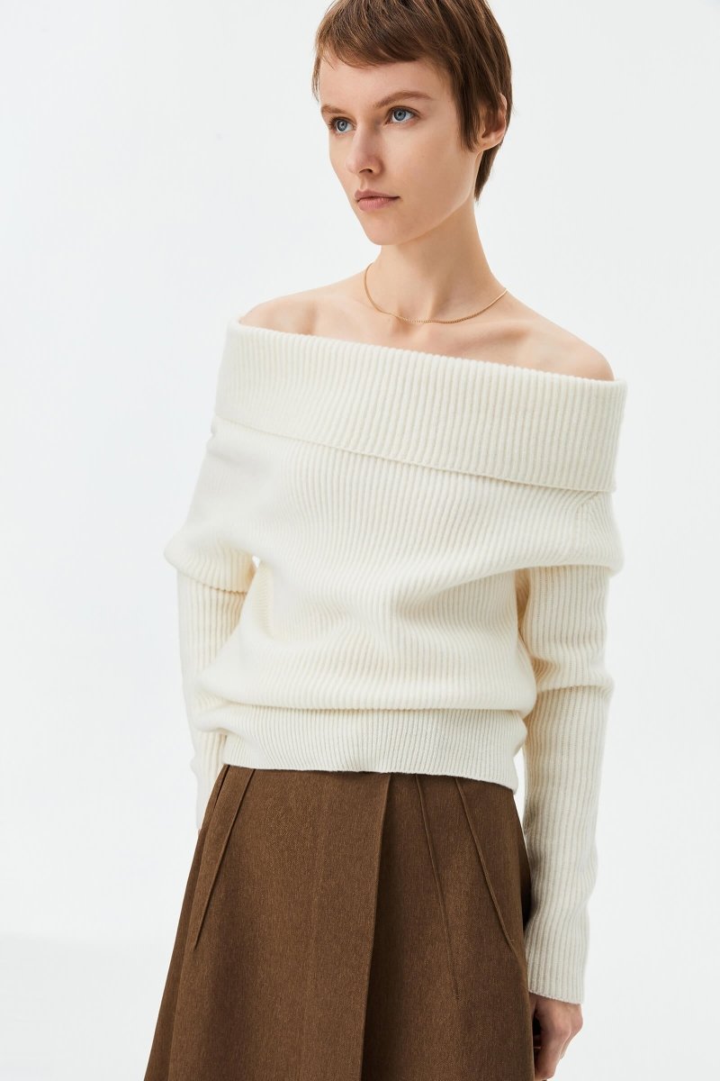LILY Full Wool One-Shoulder Sweater | LILY ASIA