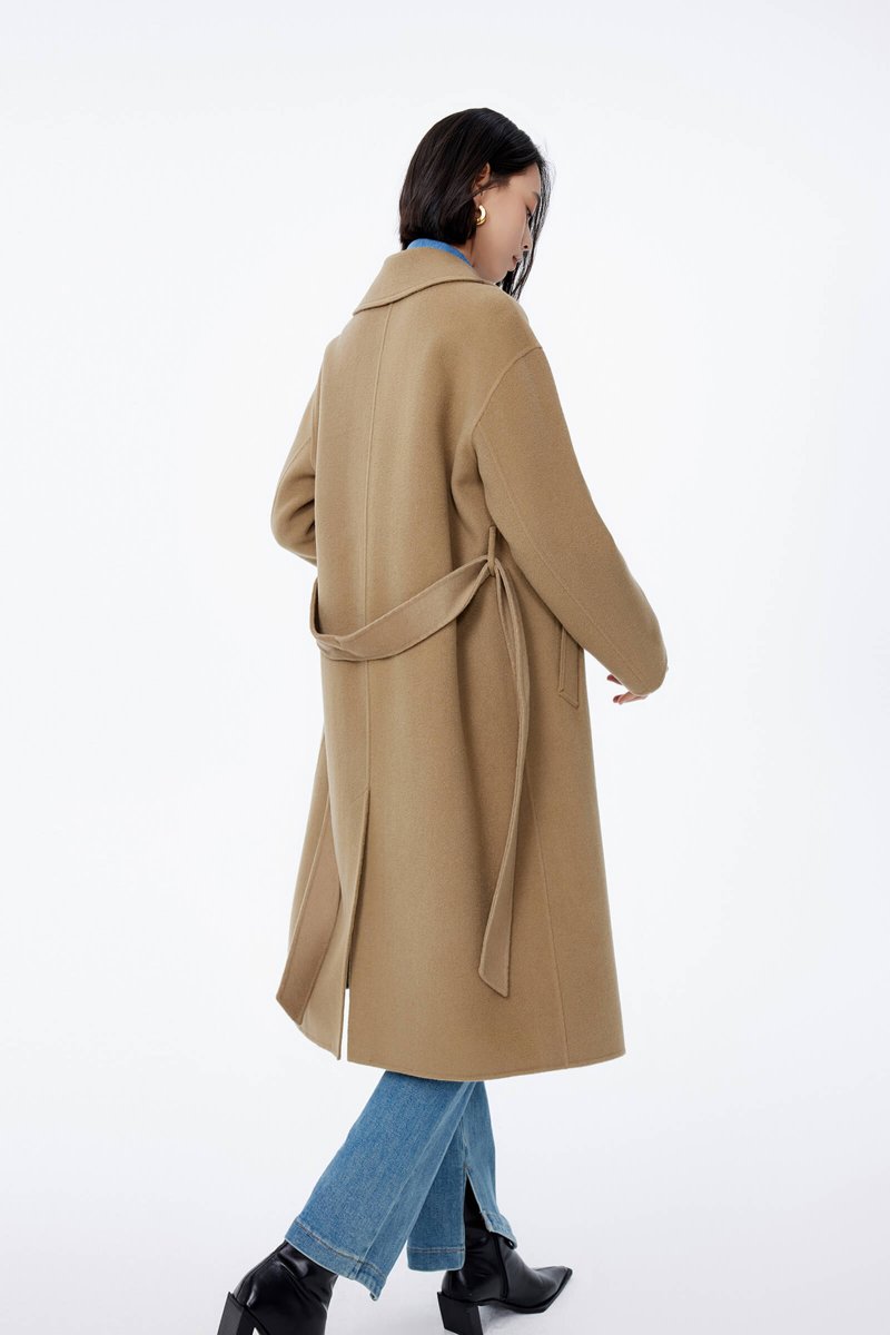 LILY Full Wool Slim Fit Belted Long Coat | LILY ASIA