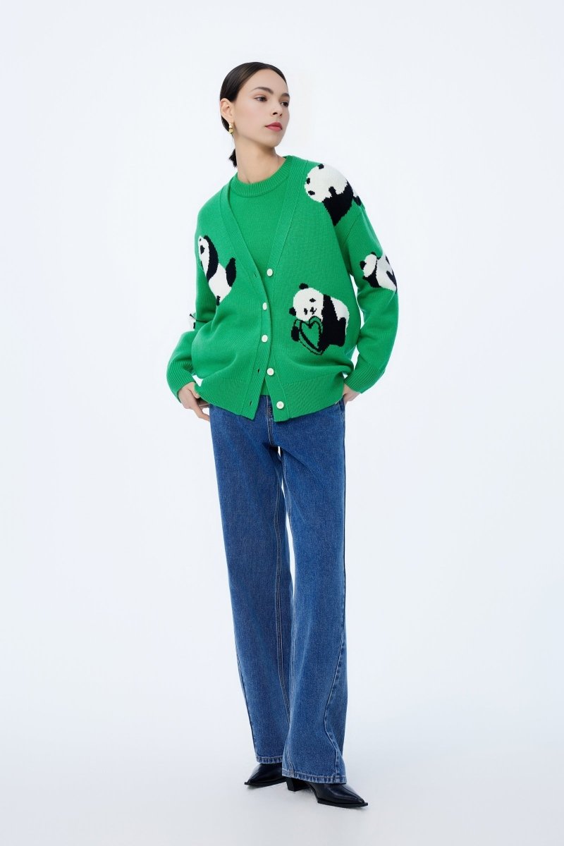 LILY Fun Panda Wool Knit Cardigan | LILY ASIA
