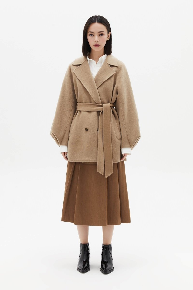 LILY Lantern-sleeve Woolen Coat | LILY ASIA