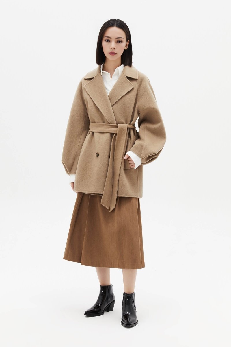 LILY Lantern-sleeve Woolen Coat | LILY ASIA