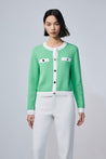 LILY Modal Rhombus Short Long-Sleeved Knitted Cardigan | LILY ASIA