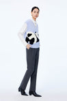 LILY Panda Jacquard Knit Gentle Furry Commuter Vest | LILY ASIA