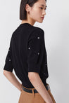LILY Sheep Wool Retro Puff Sleeve Short Wool Sweater | LILY ASIA