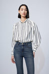Lily Striped Stand-Up Collar Shirt | LILY ASIA