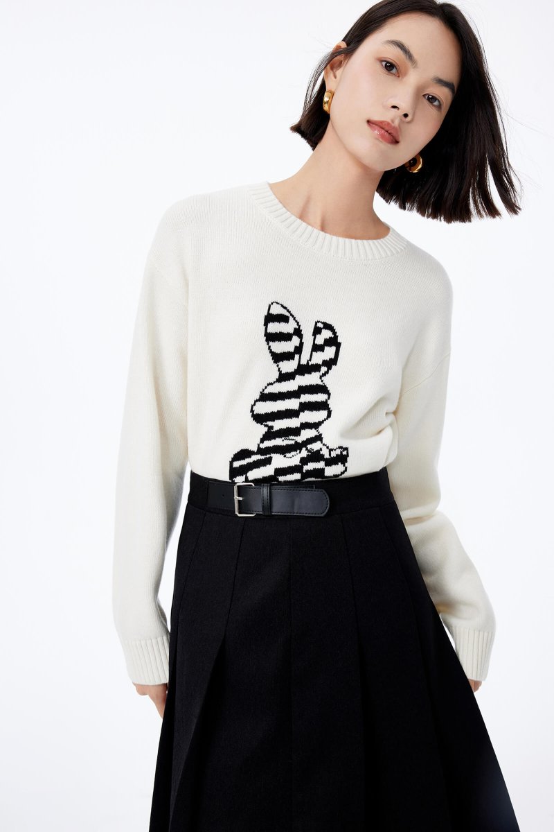 LILY Stylish Wool Playful Jacquard Sweater | LILY ASIA