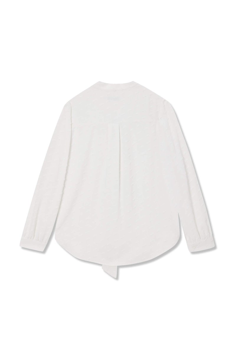 LILY Textured Draped Tie Shirt | LILY ASIA