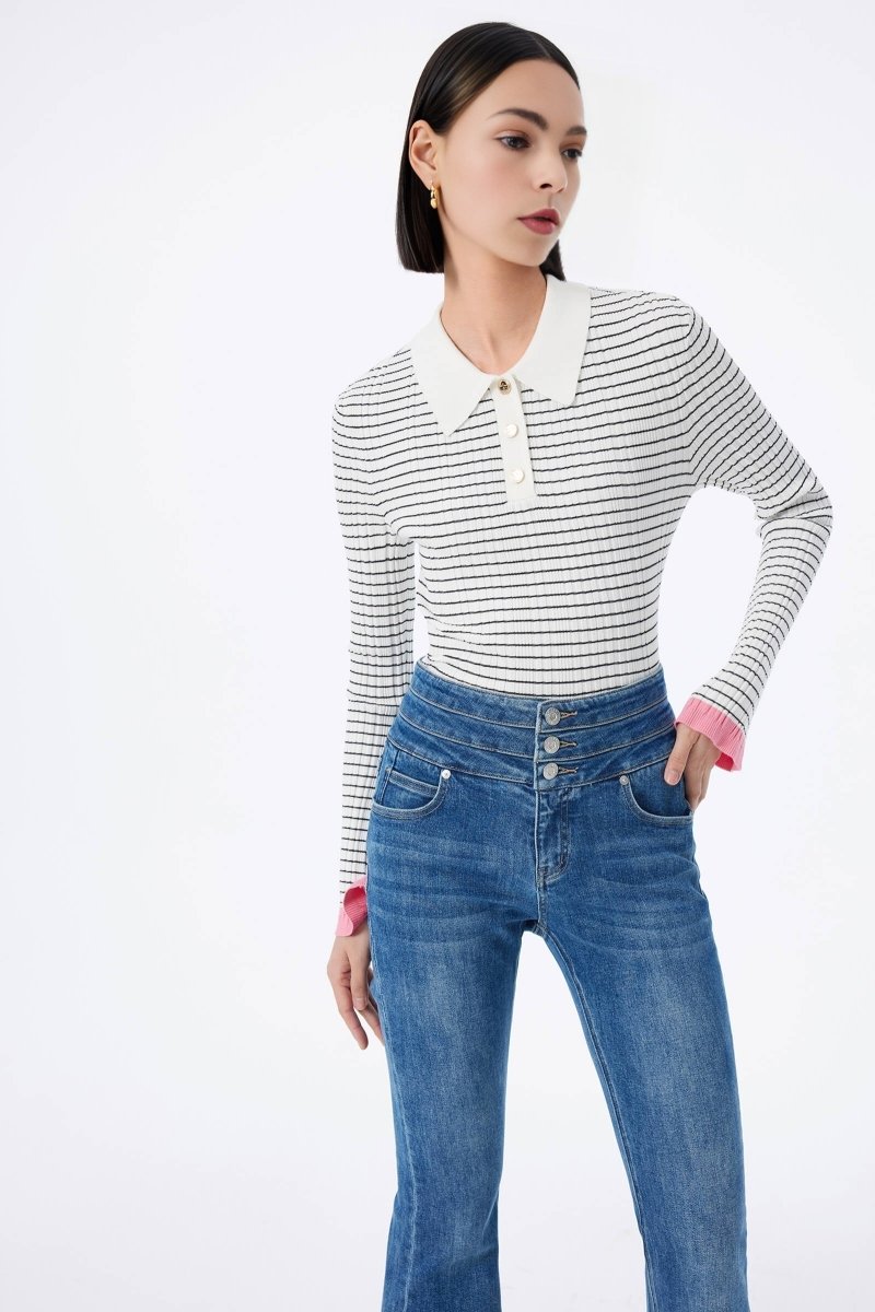 LILY Unique Contrast Color Knit Sweater | LILY ASIA