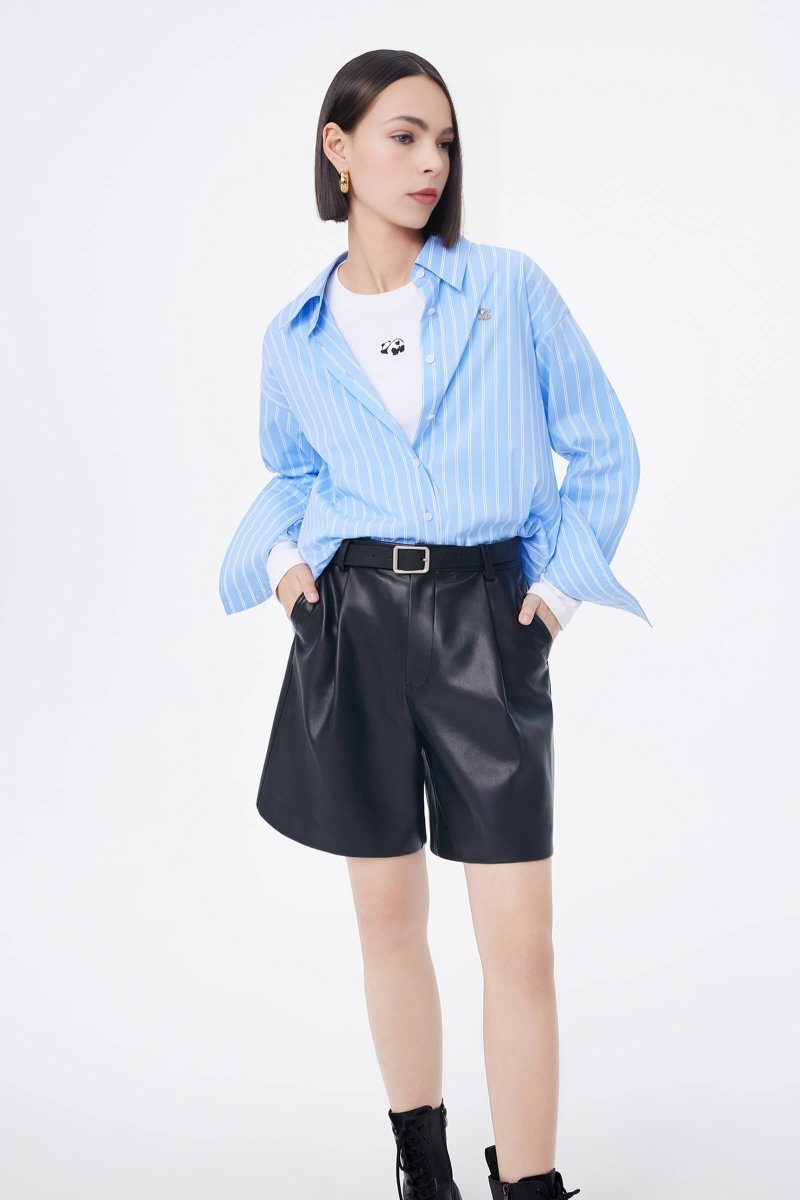 LILY Vintage Draped Striped Shirt | LILY ASIA