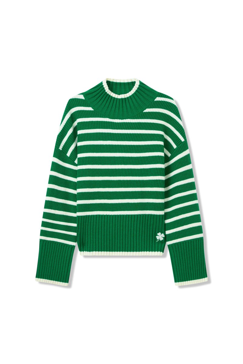 LILY Vintage Striped High-Neck Sweater | LILY ASIA