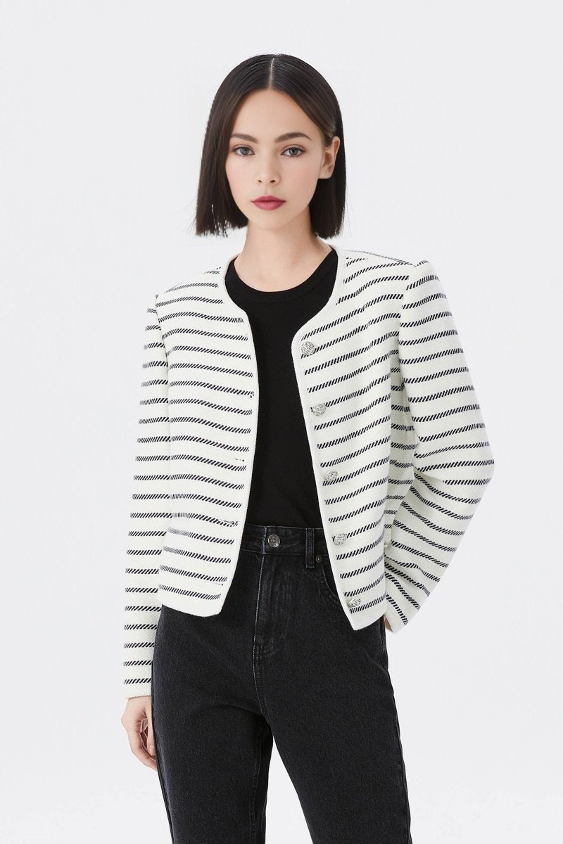 LILY Vintage Striped Tweed Jacket | LILY ASIA