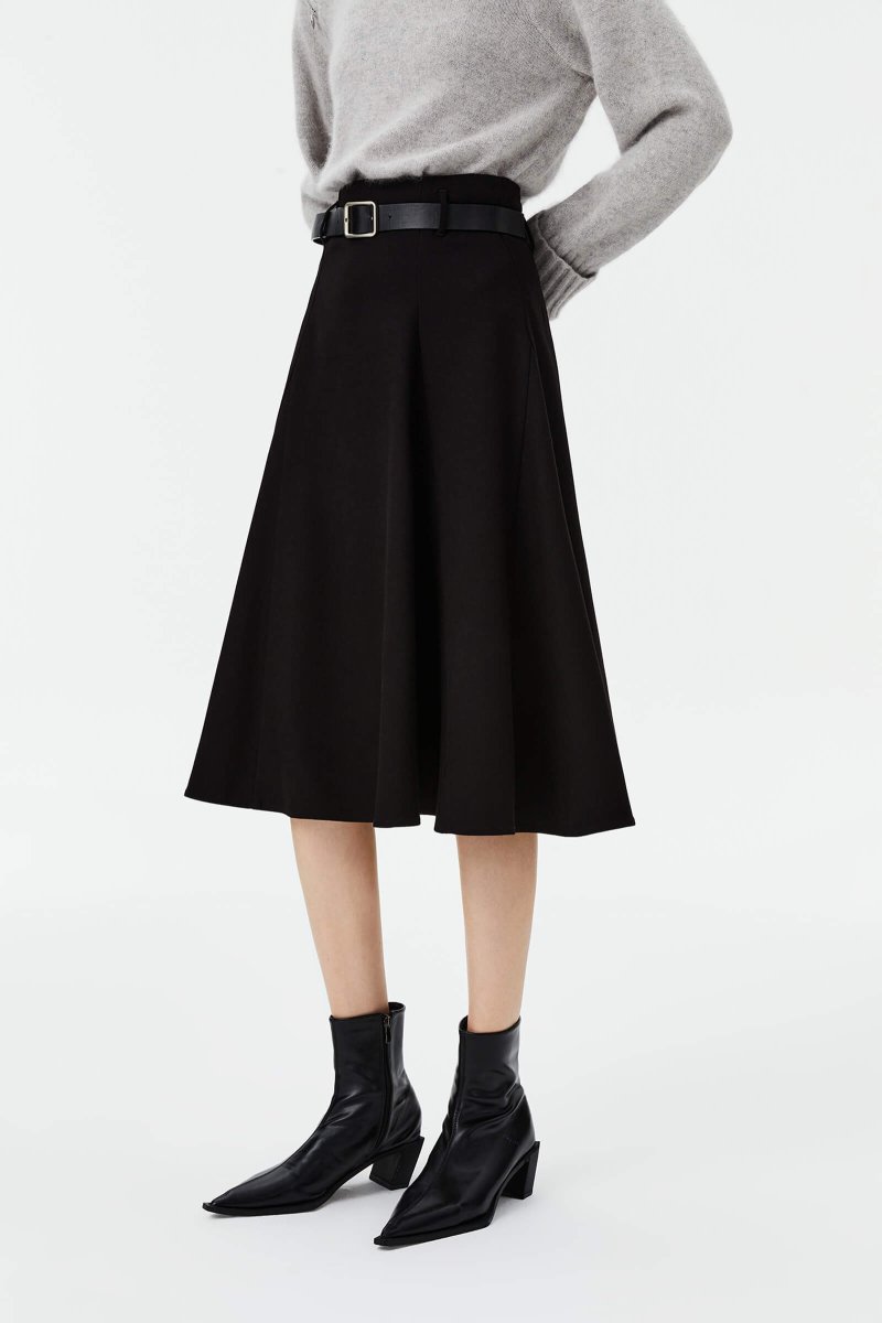 LILY Wool-Blend Midi Skirt | LILY ASIA