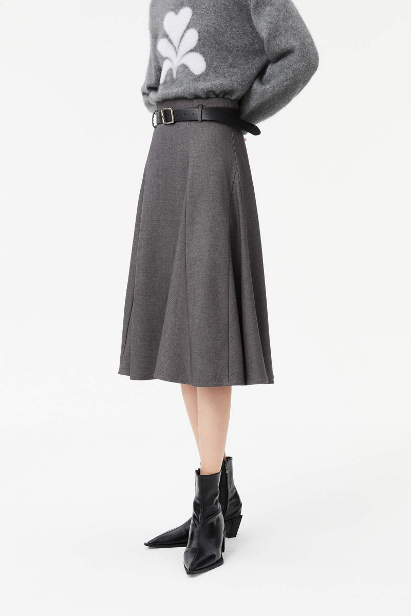 LILY Wool-Blend Midi Skirt | LILY ASIA
