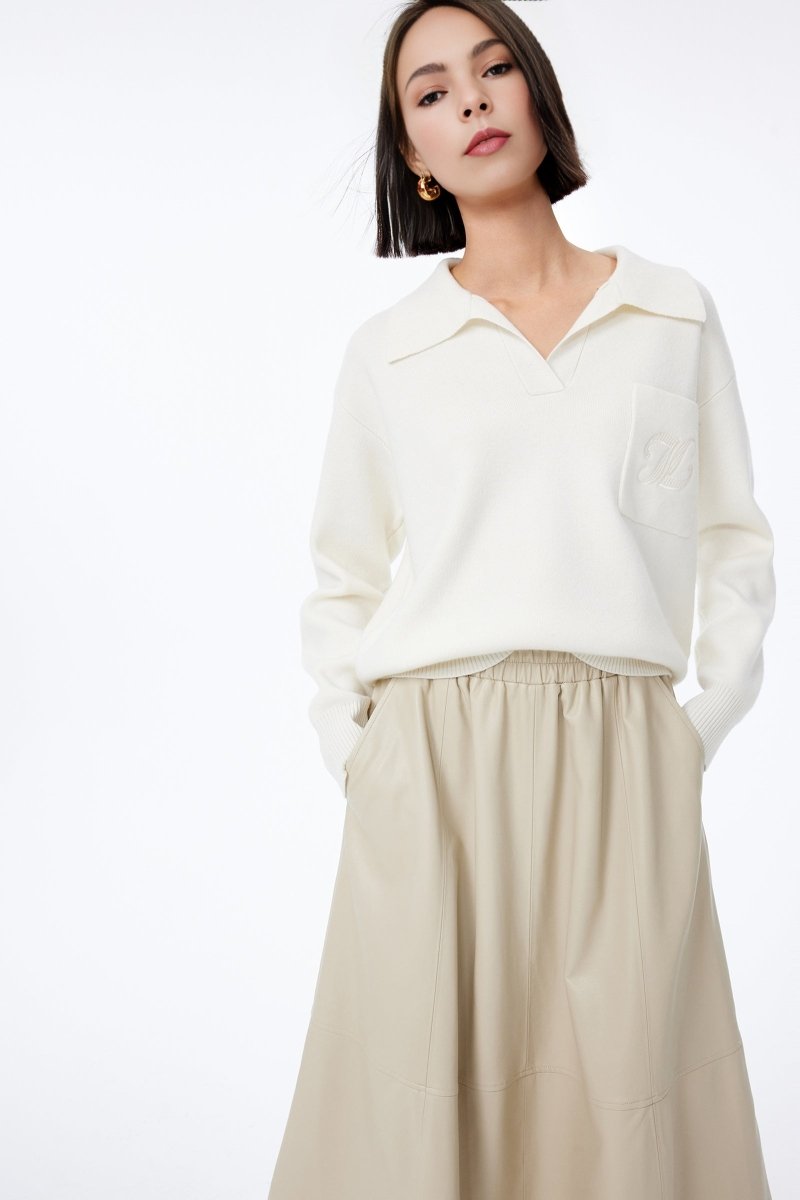 LILY Wool-Blend Polo Sweater | LILY ASIA