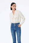 Loose Elegant Draped Belted Shirt | LILY ASIA