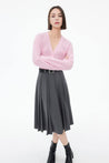 Pink Wool Blend Cardigan | LILY ASIA