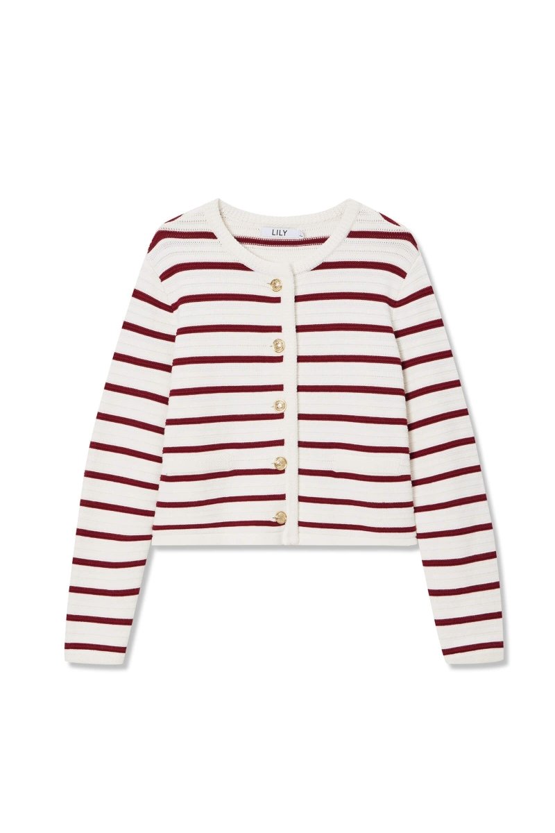 Red Knit Cardigan | LILY ASIA