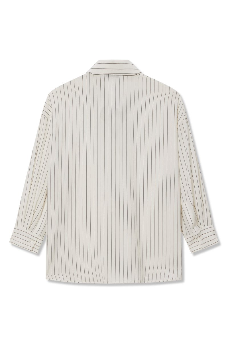 Silk Stripe Button-Up Shirt | LILY ASIA