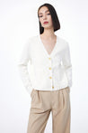 Solid V-neck Cardigan | LILY ASIA