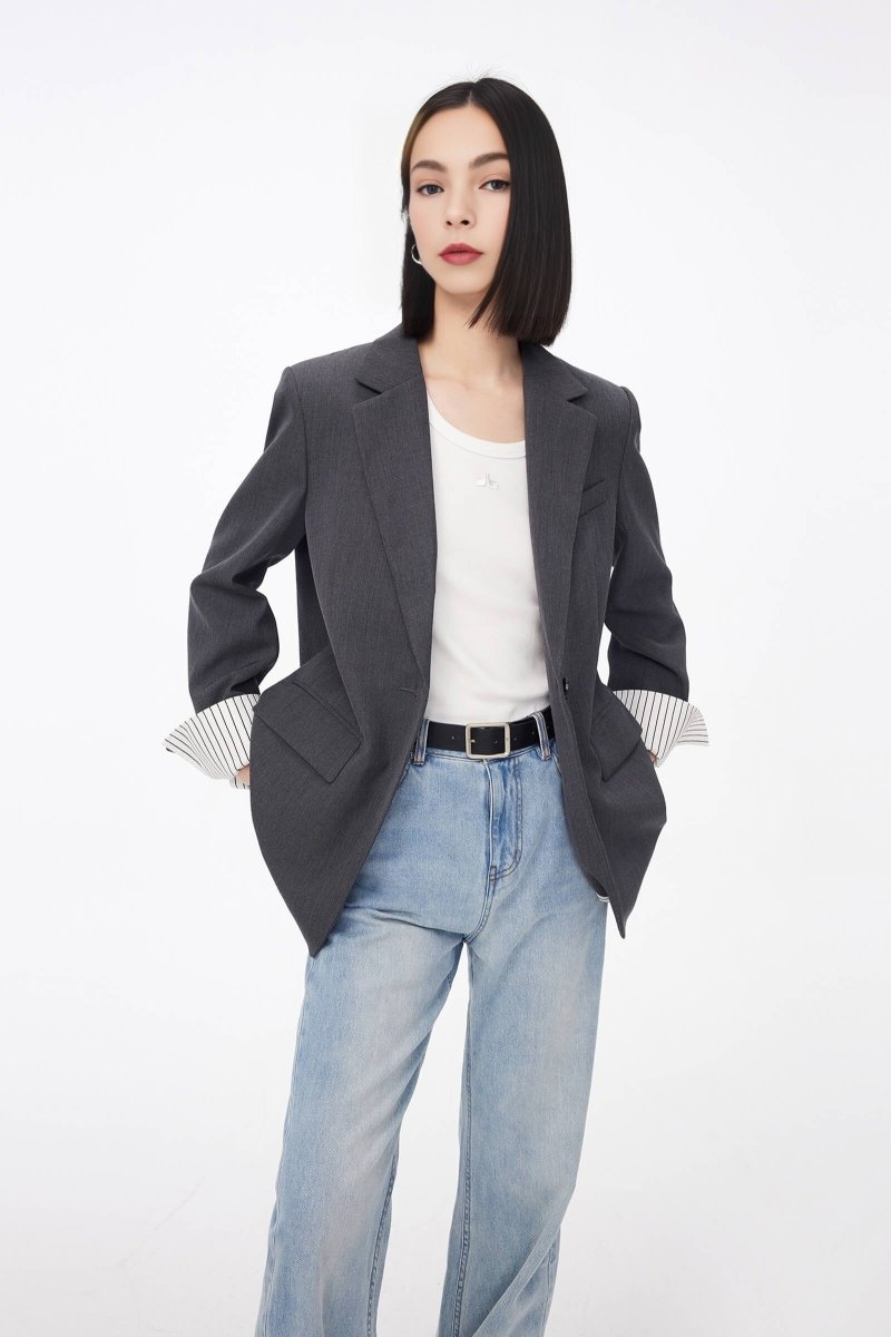 Striped Colorblock Jacket | LILY ASIA