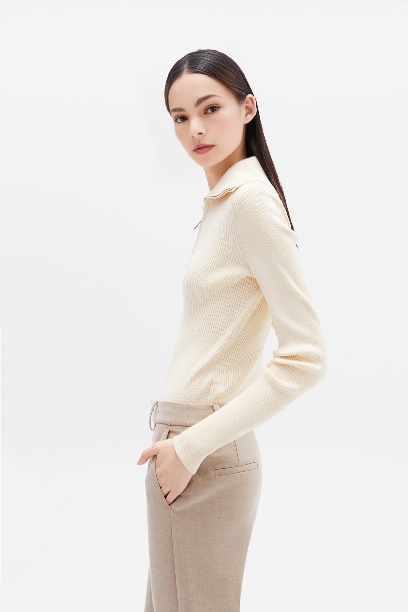 Striped Fitted Knit Sweater | LILY ASIA
