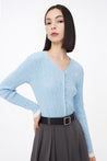 Unique Buttoned Colorblock Cardigan | LILY ASIA