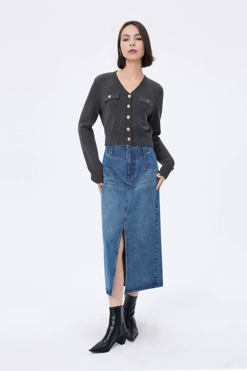 V-Neck Short Elegance Cardigan | LILY ASIA