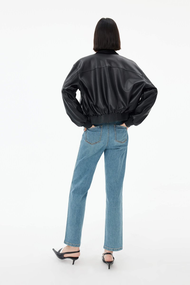 Vintage Straight-Cut Denim Jeans | LILY ASIA
