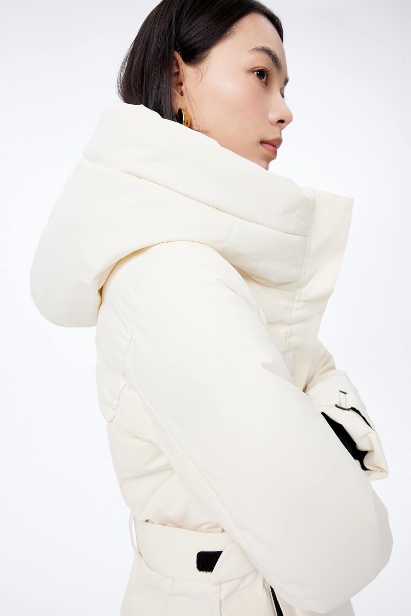 Warm And Stylish Long Hooded Goose Down Jacket | LILY ASIA