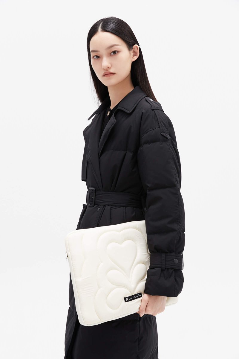 Warm Goose Down Jacket With Waist Belt | LILY ASIA