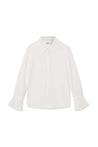 White Flared Sleeve Pleated Shirt | LILY ASIA