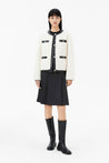 Wool and Leather Patchwork Coat | LILY ASIA
